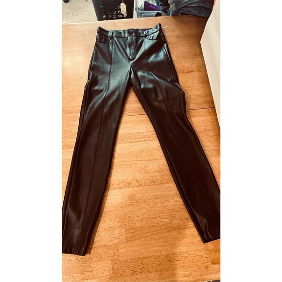ZARA BROWN FAUX LEATHER WOMENS PANTS SIZE S - Picture 8 of 13